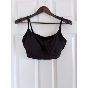 Lululemon Flow Y Bra Black Low Impact Yoga Bra Size 12